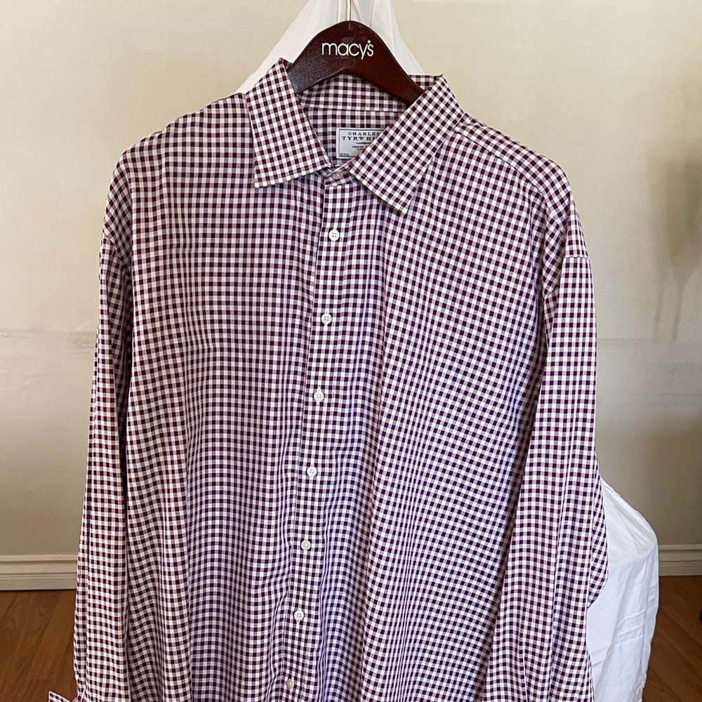 Charles Tyrwhitt purple French Cuff 20 inch neck /37 in arm